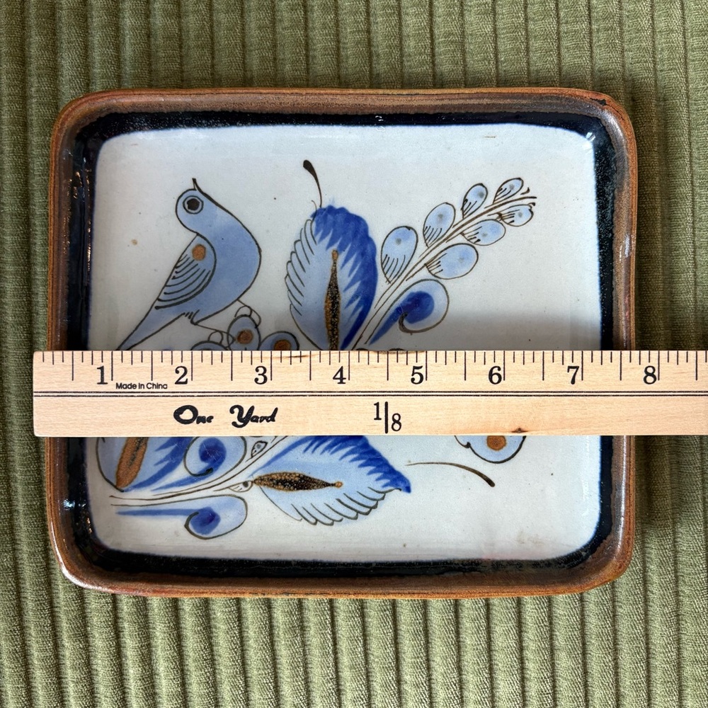 Vintage Ken Edwards El Palomar Mexico Bird & Butterfly Ceramic Plate - Picture 7 of 7